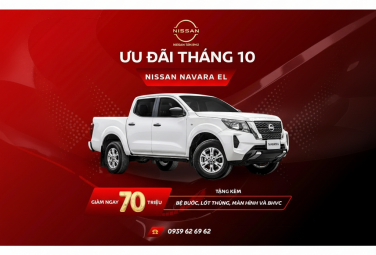 Nissan Navara EL ưu đãi tháng 10 – Giảm ngay 70 triệu + Quà tặng phụ kiện giá trị