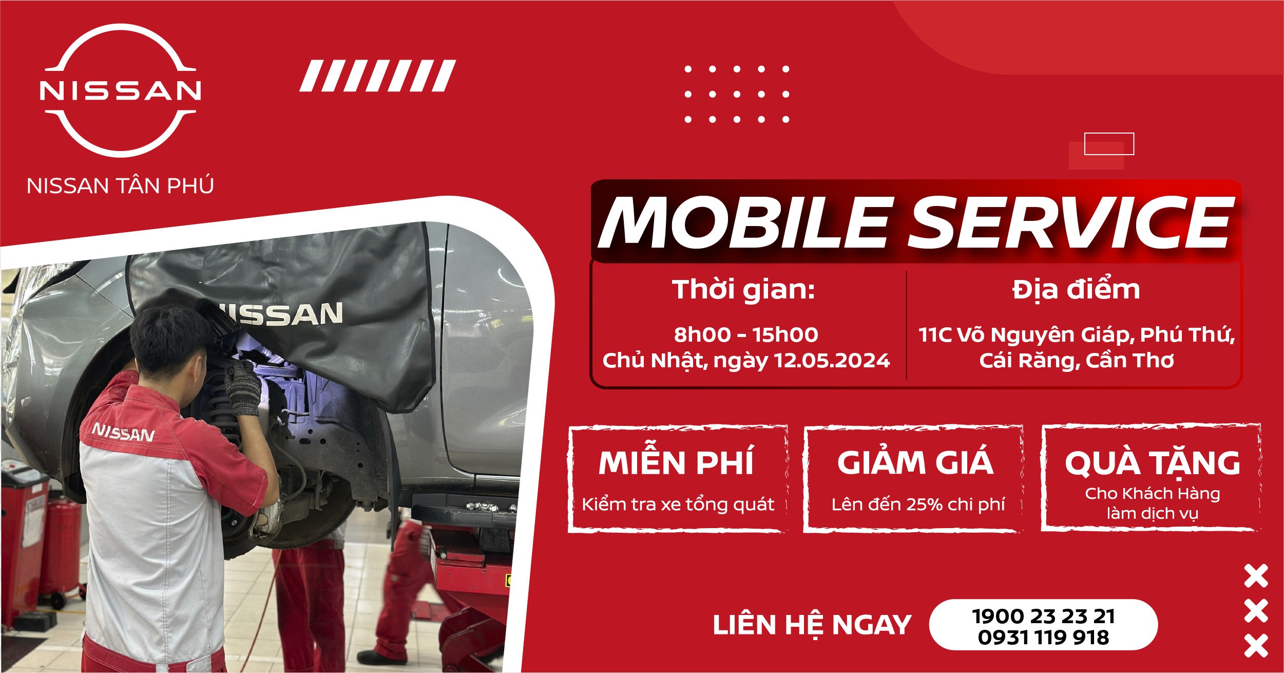 MOBILE SERVICE TẠI CẦN THƠ CÙNG NISSAN TÂN PHÚ