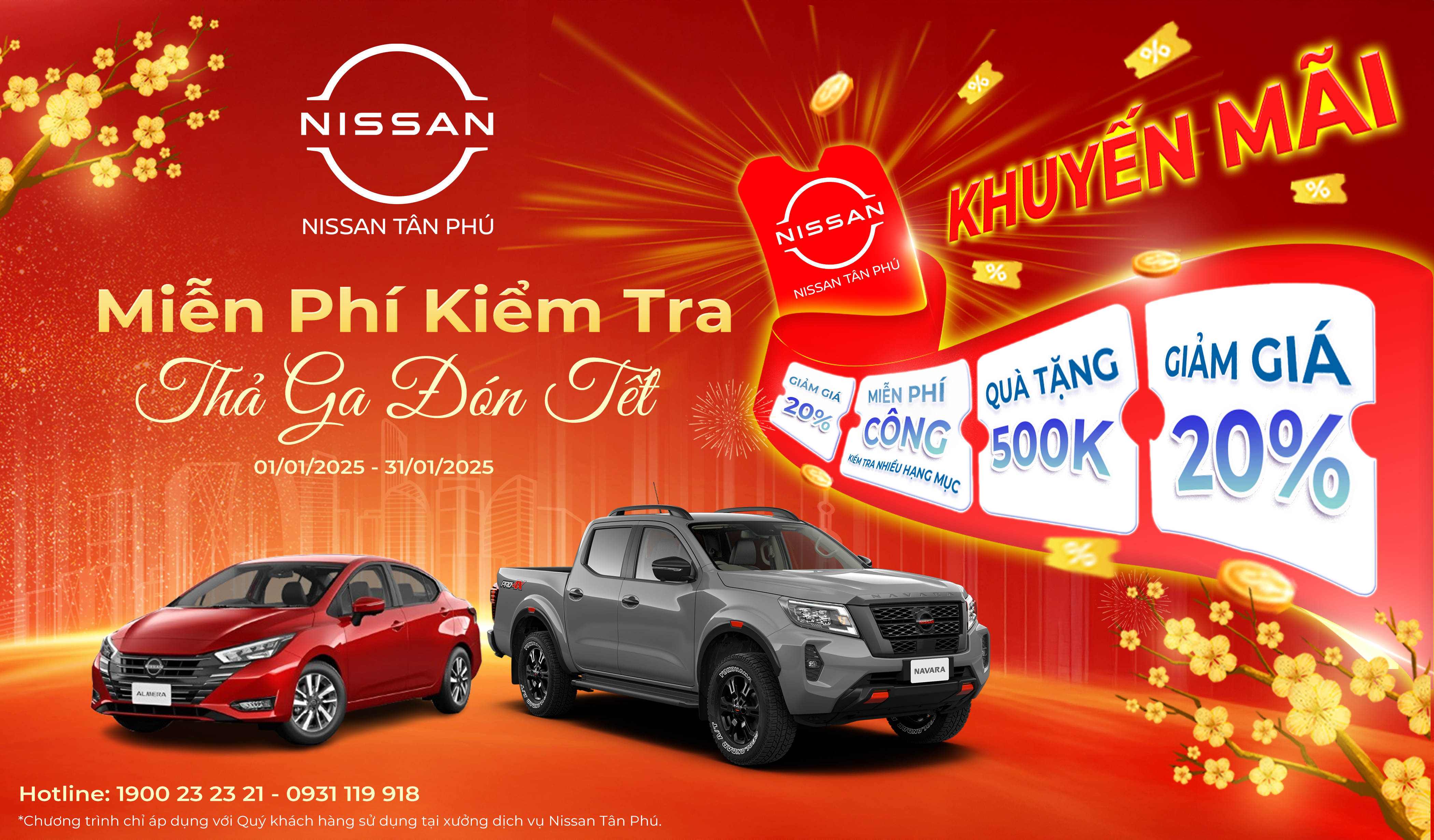 MIỄN PHÍ KIỂM TRA - THẢ GA ĐÓN TẾT CÙNG NISSAN TÂN PHÚ